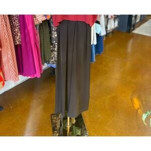 NEW KLD. SIGNATURE women's washed satin asymmetrical pleated pants in black